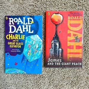 Bundle 2 Roald Dahl Books Charlie Glass Elevator James Giant Peach Books